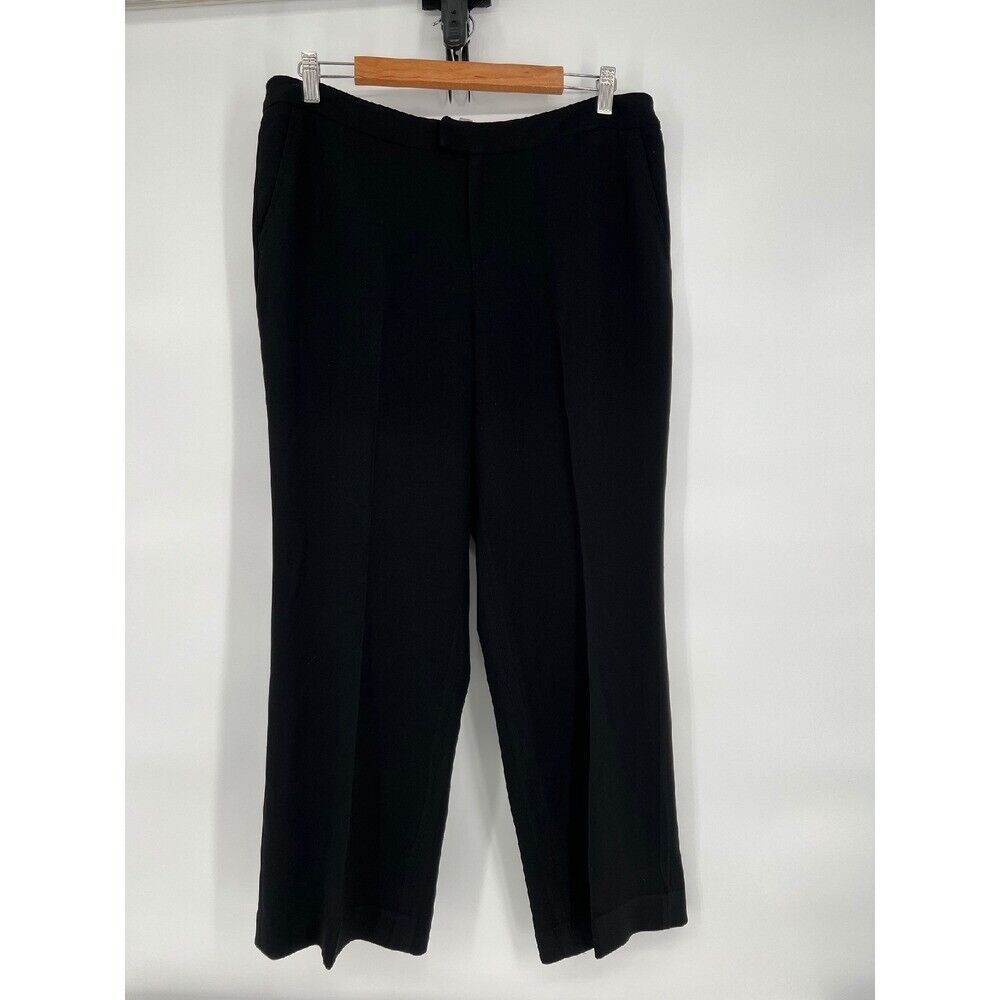 Ellen Tracy Black Dress Pants Career Straight Leg Trousers Size 14